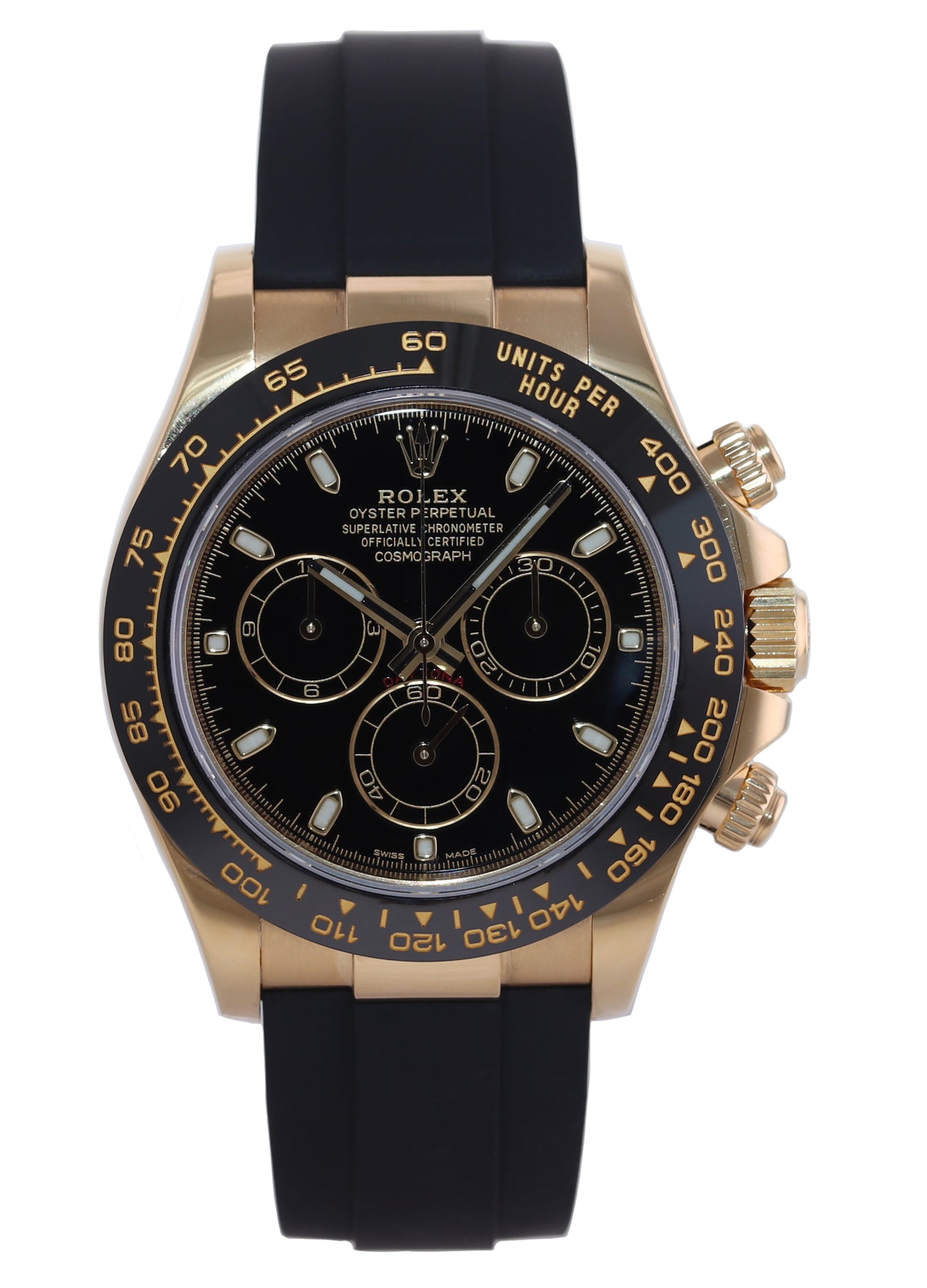 MINT 2021 Rolex Oysterflex Daytona 116518LN Yellow Gold Black Ceramic Watch