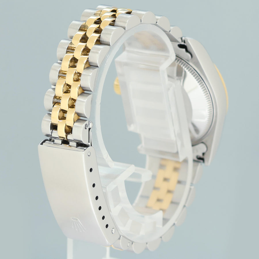 MINT Ladies Rolex 68273 Two Tone Yellow Gold Jubilee Fluted 31mm Blue Diamond Watch