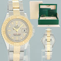 MINT Ladies Rolex Yacht-Master 169623 Two Tone Yellow Gold 29mm Watch Box