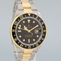 MINT Rolex GMT-Master II 16713 Black Two-Tone Yellow Gold and Steel Oyster Watch Box
