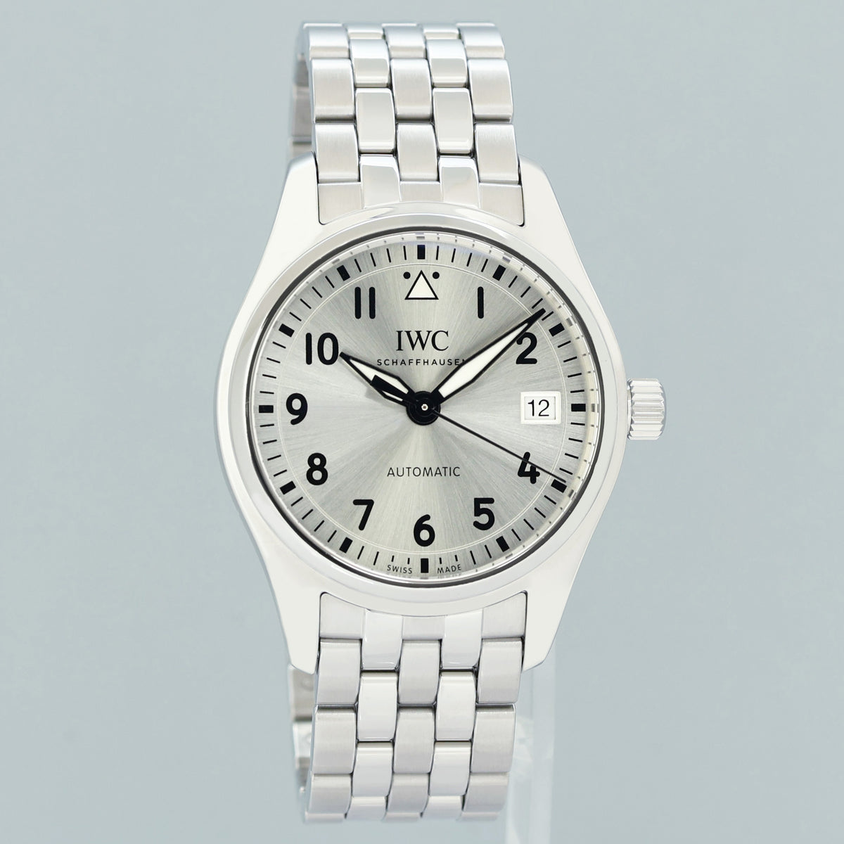 2017 PAPERS MINT IWC 36mm Pilot IW324006 Silver Dial Steel Watch Box