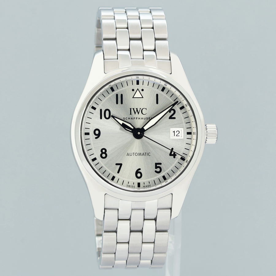 2017 PAPERS MINT IWC 36mm Pilot IW324006 Silver Dial Steel Watch Box
