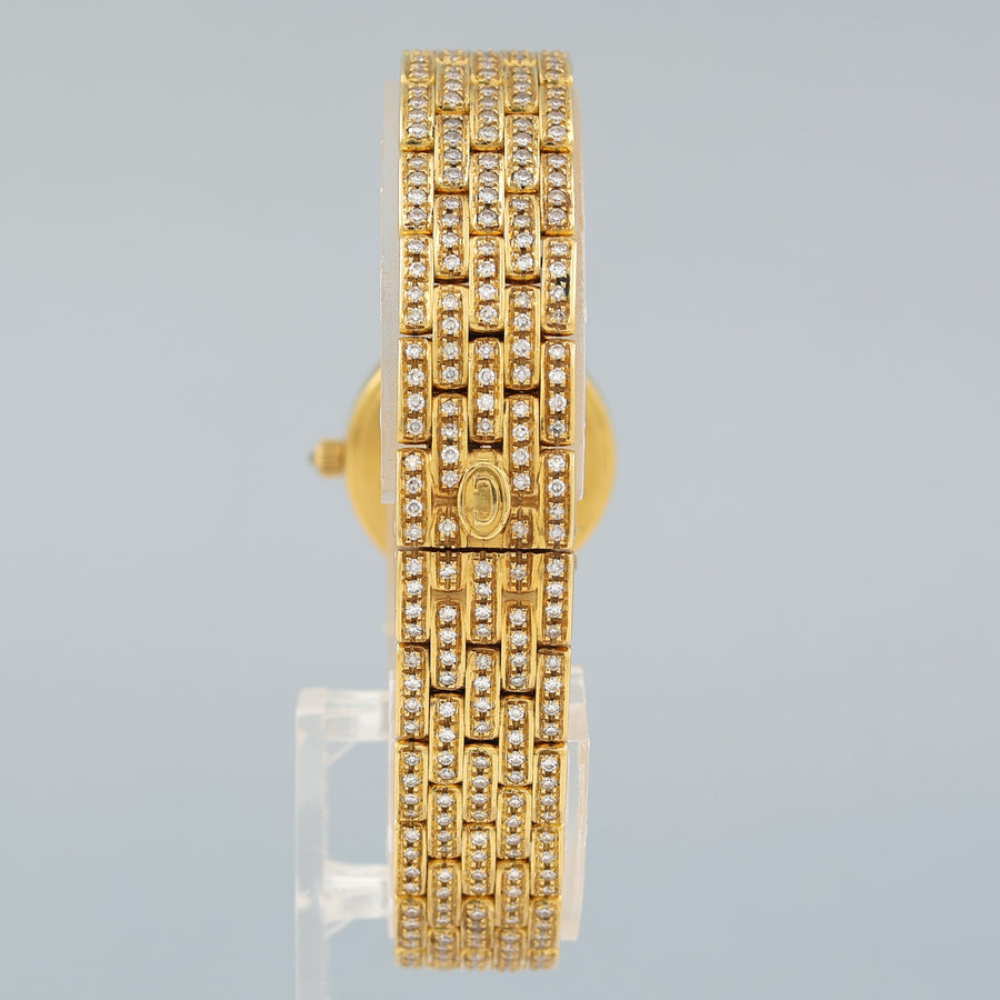 Ladies Concord 18k Yellow Gold 21mm 6.25ct Pave Diamond 59-62-264 Watch