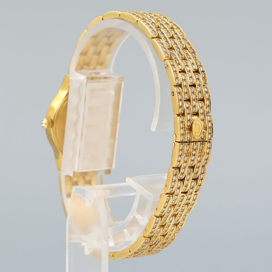 Ladies Concord 18k Yellow Gold 21mm 6.25ct Pave Diamond 59-62-264 Watch