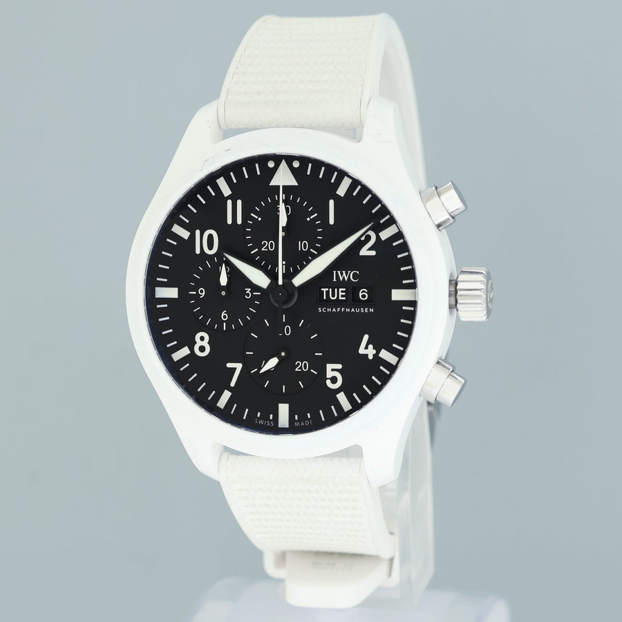 2022 PAPERS IWC Top Gun Lake Tahoe White Ceramic IW389105 44mm Automatic Watch