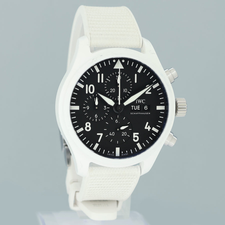 2022 PAPERS IWC Top Gun Lake Tahoe White Ceramic IW389105 44mm Automatic Watch