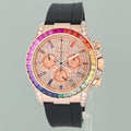 MINT Rolex 116515LN RAINBOW Daytona Rose Gold Pave Diamond Sapphire Watch Box