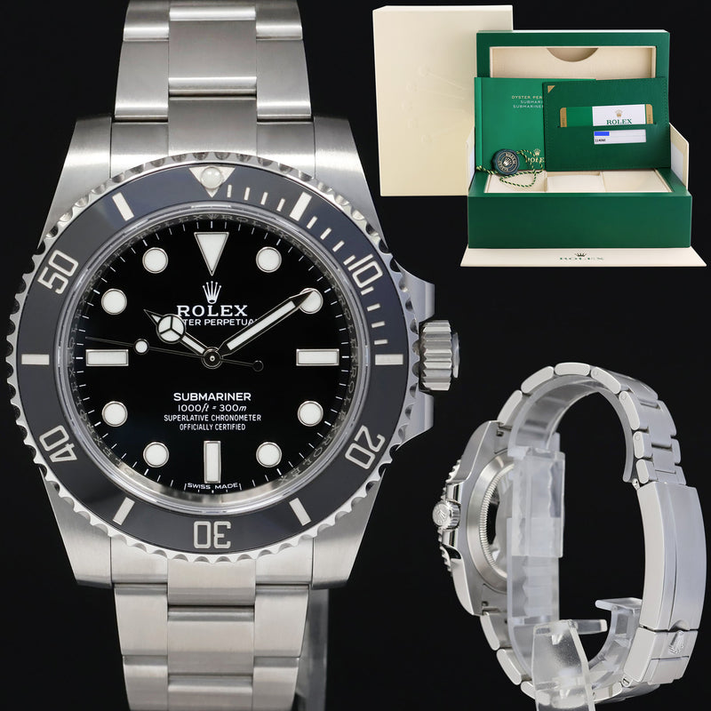 MINT 2018 PAPERS Rolex Submariner No Date 114060 Steel Black Ceramic Watch Box