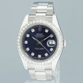 2013 MINT Rolex DateJust II Blue Diamond Bezel 116334 Watch Box