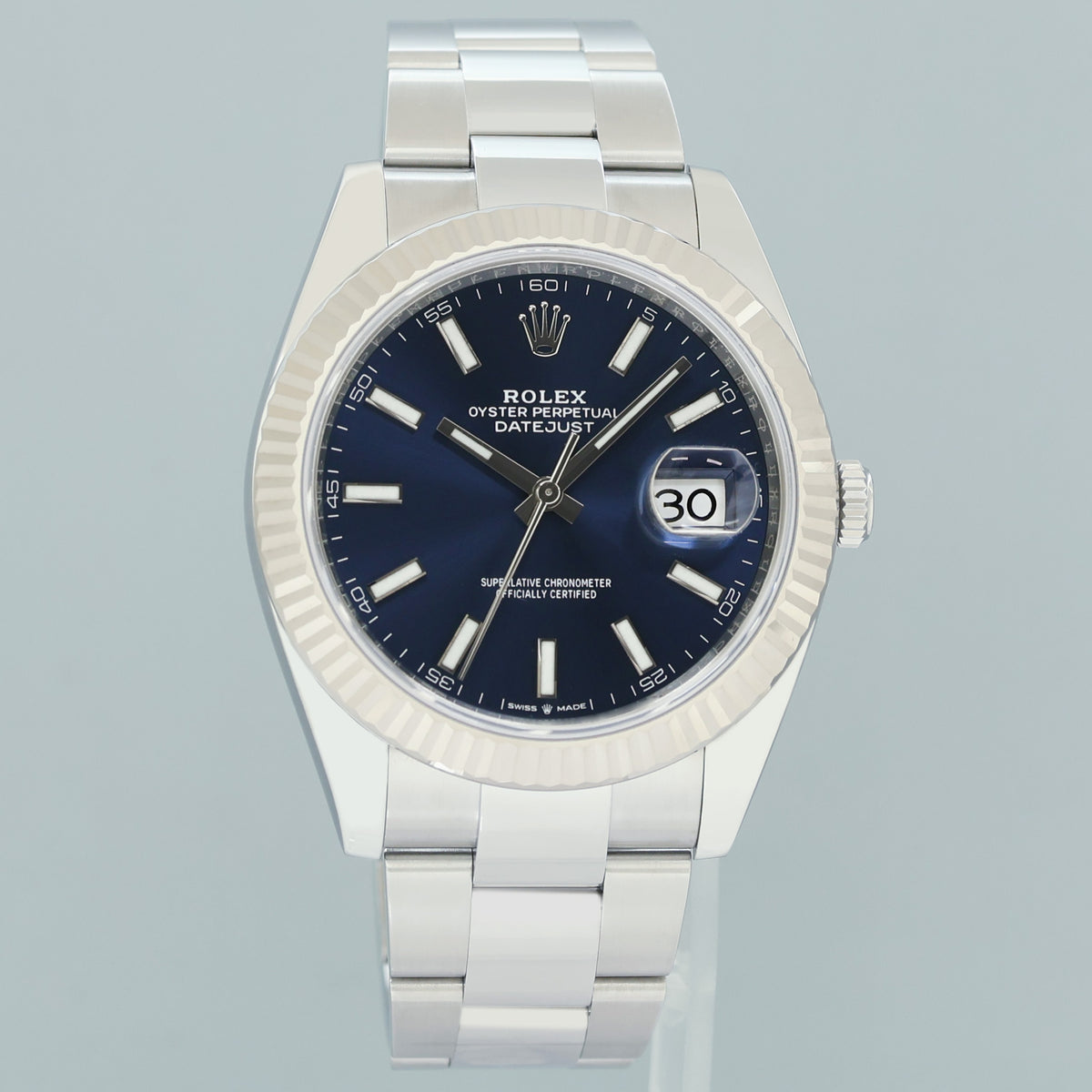 PAPERS MINT Rolex 126334 DateJust 41 41mm Blue Stick Jubilee Oyster Watch Box