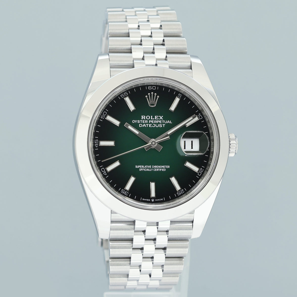 2026 NEW PAPERS Rolex DateJust 41 Steel 126300 Green Ombre Jubilee 41mm Watch Box