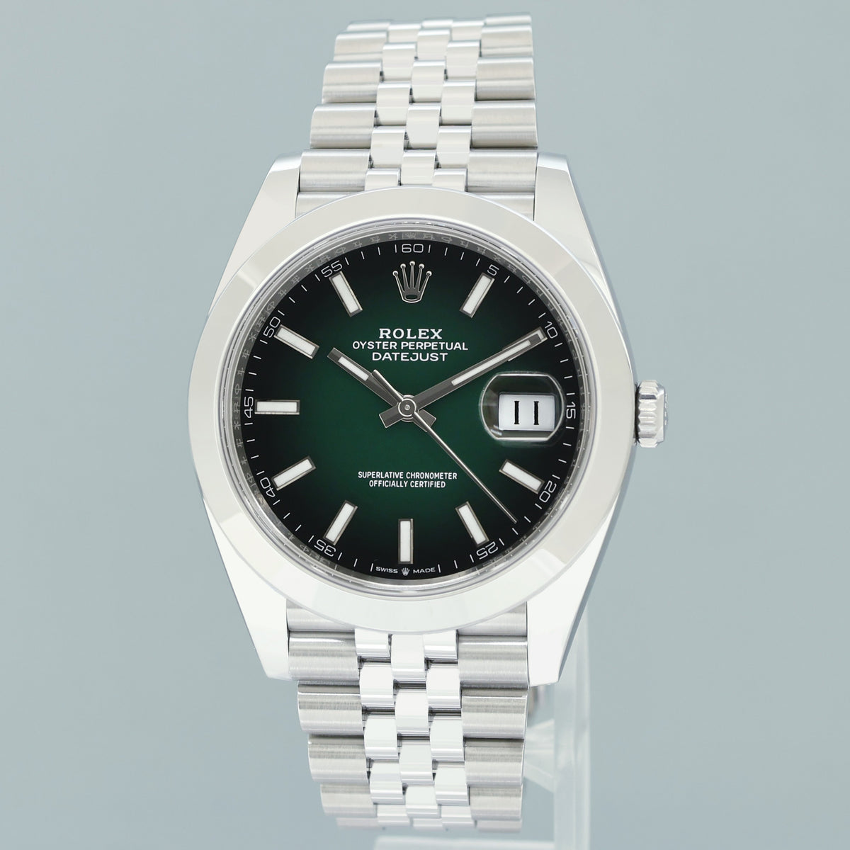 2026 NEW PAPERS Rolex DateJust 41 Steel 126300 Green Ombre Jubilee 41mm Watch Box