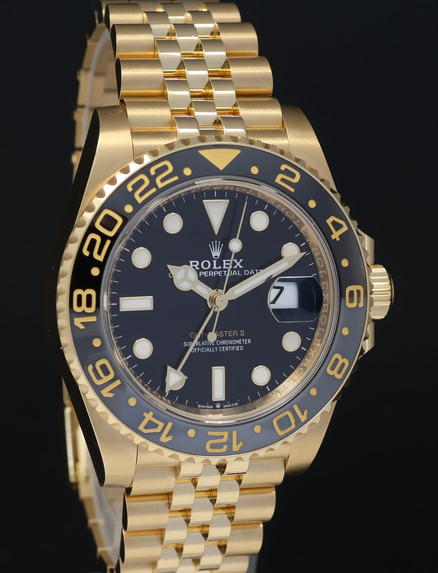 2026 NEW PAPERS Rolex GMT Master II Yellow Gold 126718 GRNR Jubilee Watch Box