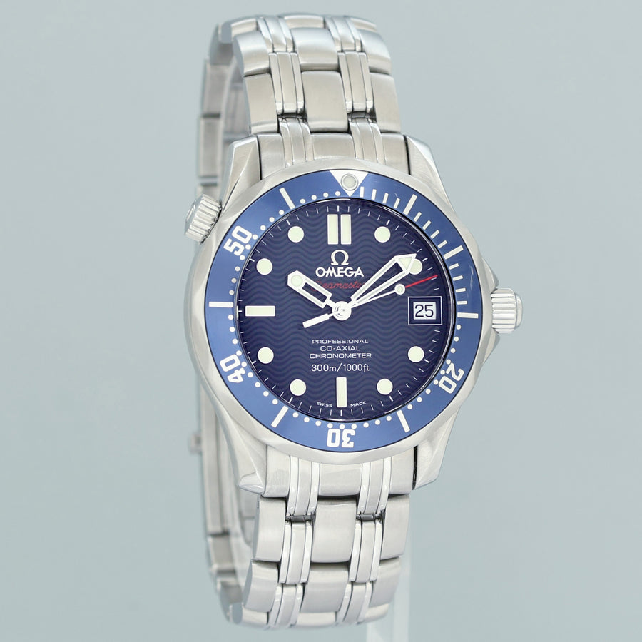 PAPERS MINT Omega Seamaster Diver 300M 2222.80.00 36mm Blue Dial Steel Watch