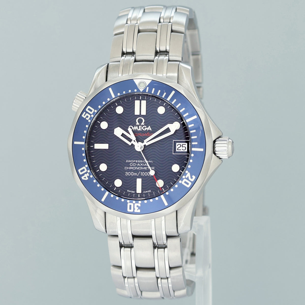 PAPERS MINT Omega Seamaster Diver 300M 2222.80.00 36mm Blue Dial Steel Watch