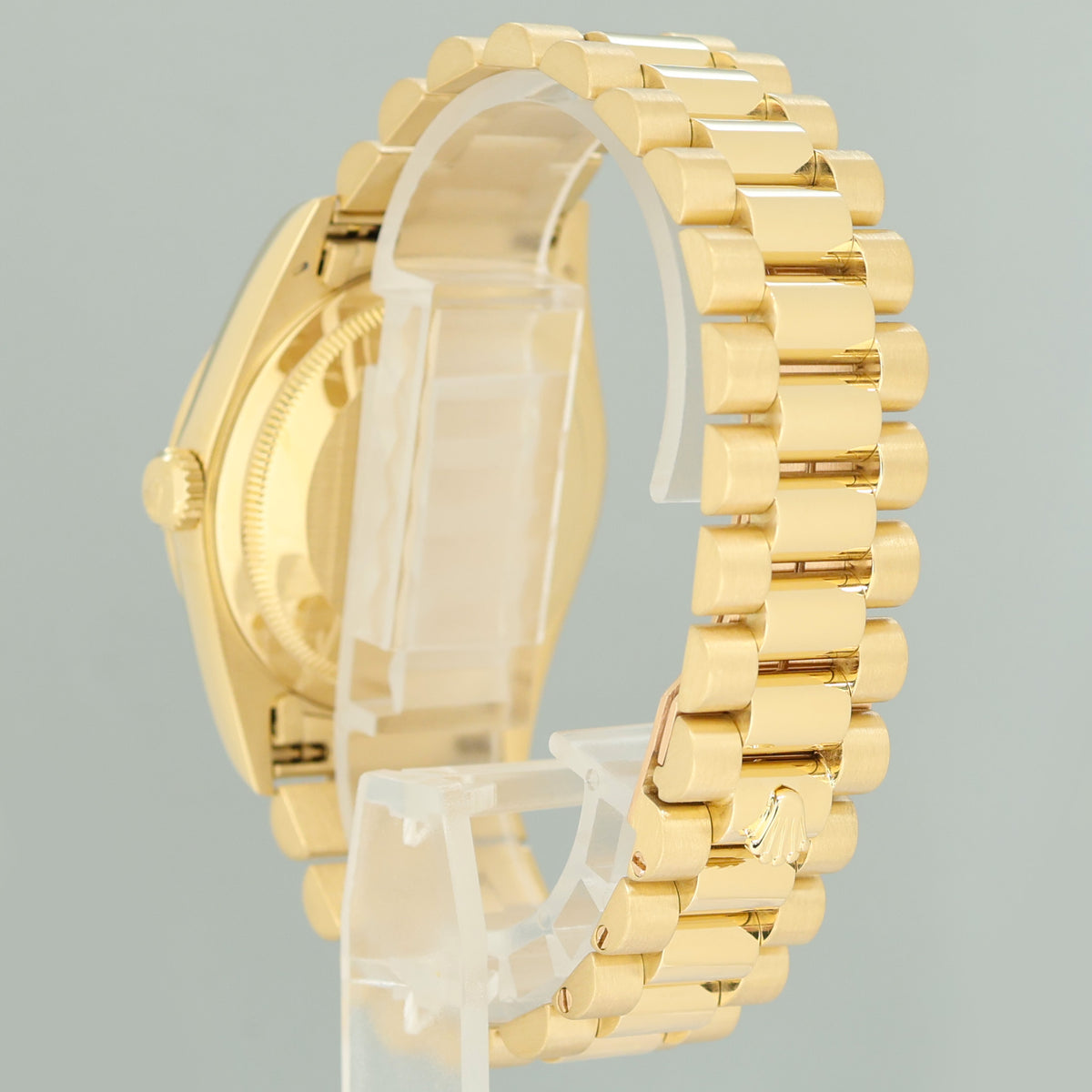 PAPERS MINT Rolex 18238 President Day Date Blue Diamond Double Quick Yellow Gold Watch