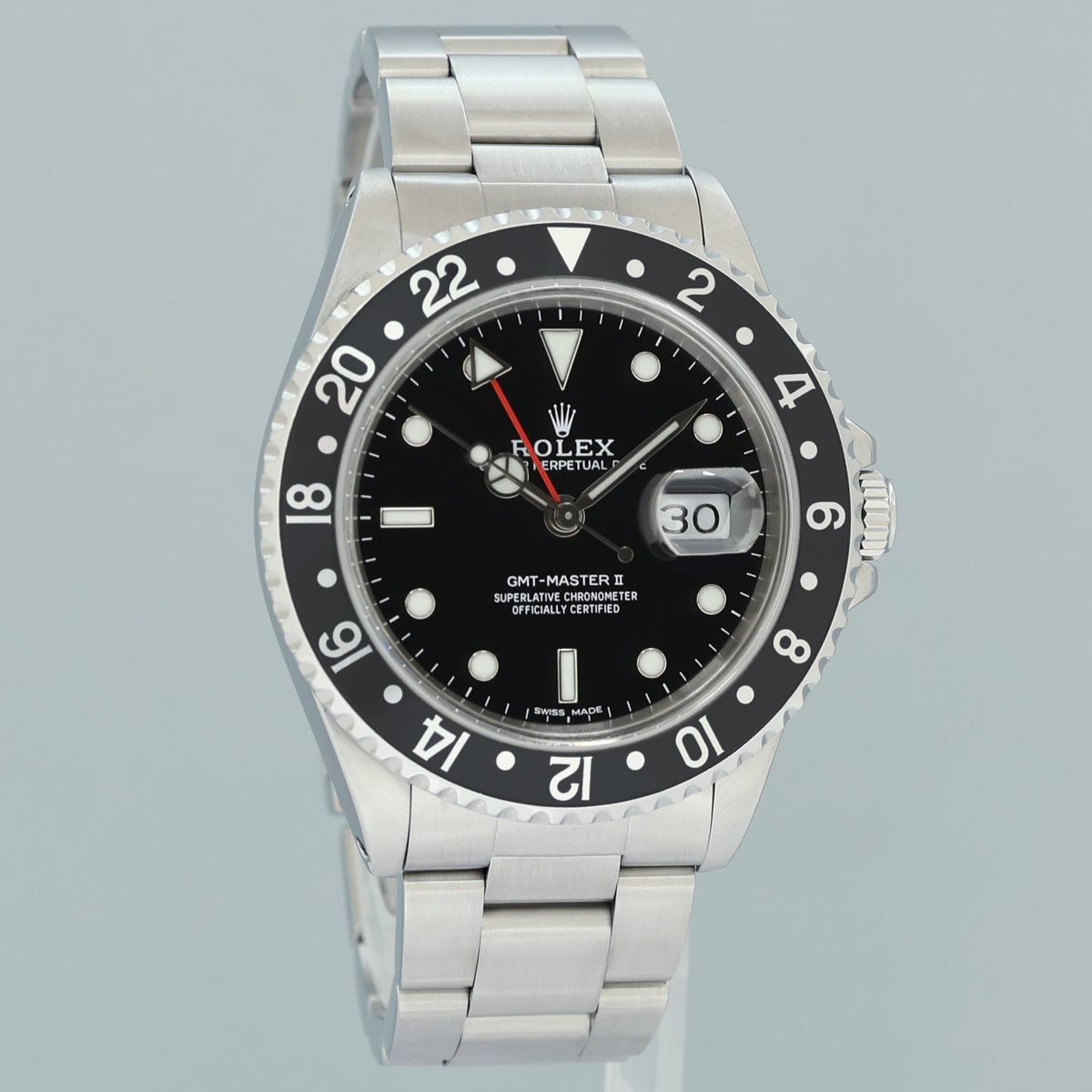 PAPERS 1997 MINT Rolex 16710 GMT-Master II Black Steel 40mm Watch Box