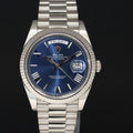 2024 NEW Rolex 40 White Gold President Day Date Blue Roman 228239 Watch Box