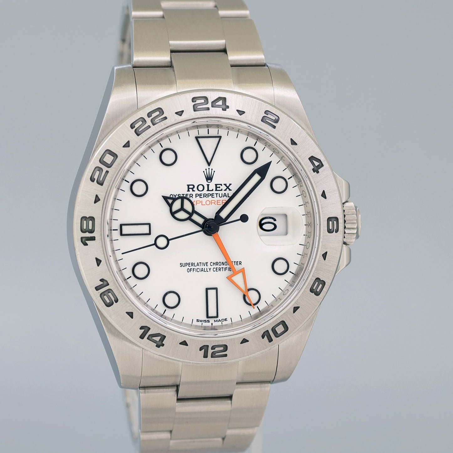 2025 RSC PAPERS MINT Rolex Explorer II 216570 Polar White Dial Steel 42mm Watch Box