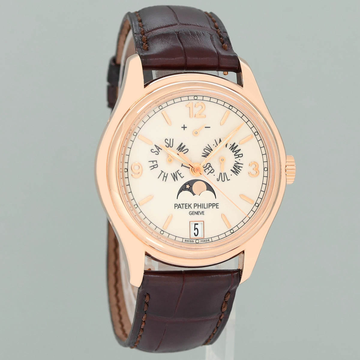 PAPERS MINT Patek Philippe 5146R Rose Gold Annual Calendar White 39mm Moon Watch
