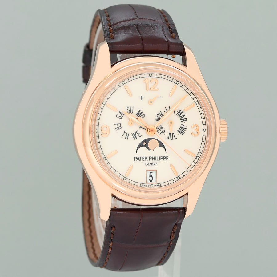 PAPERS MINT Patek Philippe 5146R Rose Gold Annual Calendar White 39mm Moon Watch