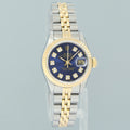 PAPERS MINT Rolex DateJust 69173 Blue Vignette Two Tone Gold 26mm Jubilee Watch