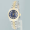 PAPERS MINT Rolex DateJust 69173 Blue Vignette Two Tone Gold 26mm Jubilee Watch
