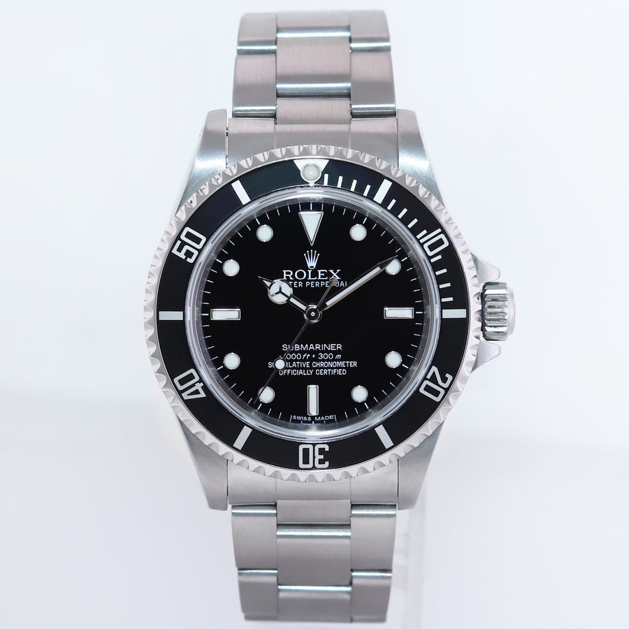 PAPERS 2009 MINT Rolex Submariner No-Date 4 line dial 14060M Steel Black Watch Box