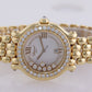 Ladies Chopard Happy Sport 18k Yellow Gold Diamond Roman Quartz 4144 32mm Watch