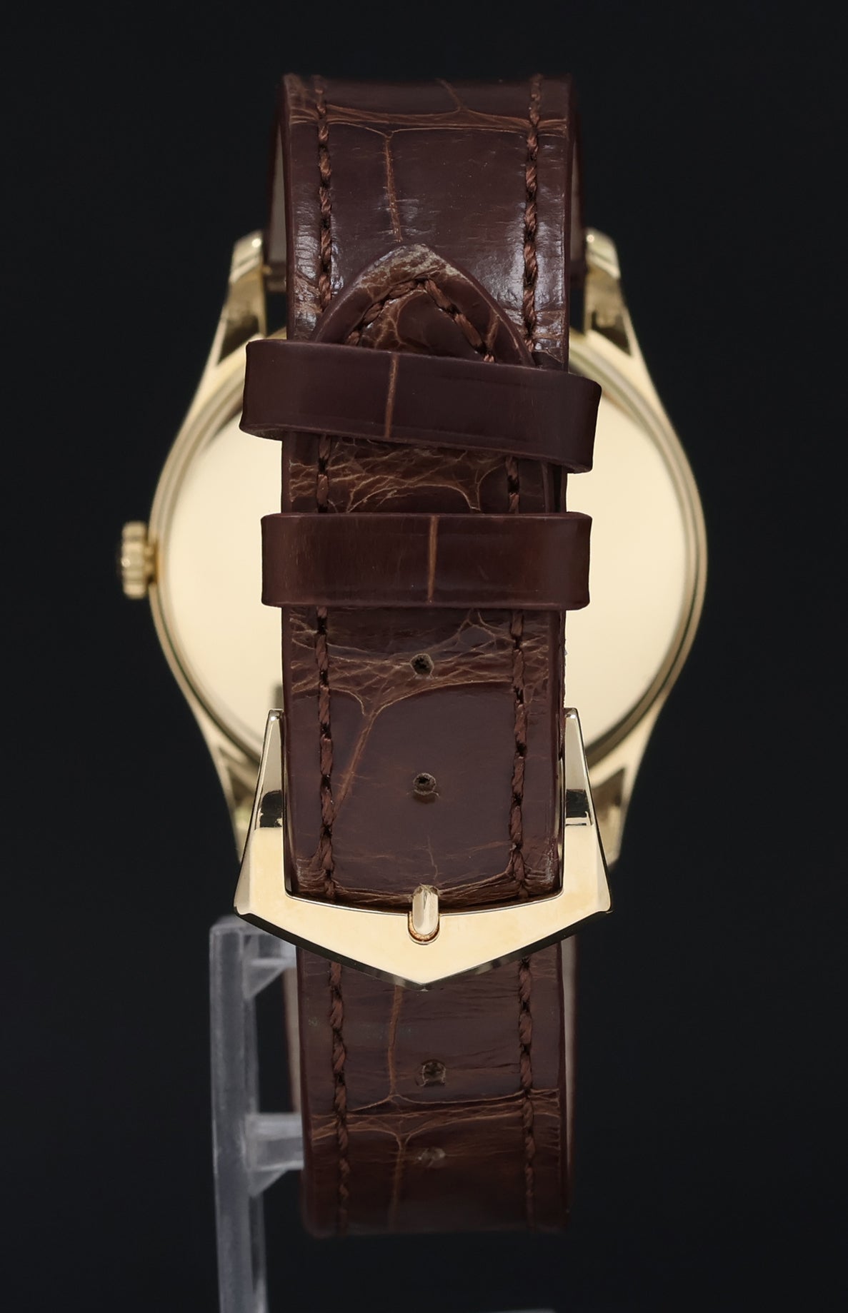 MINT Patek Philippe 5196J 37mm Yellow Gold Calatrava Brown Leather Watch Box