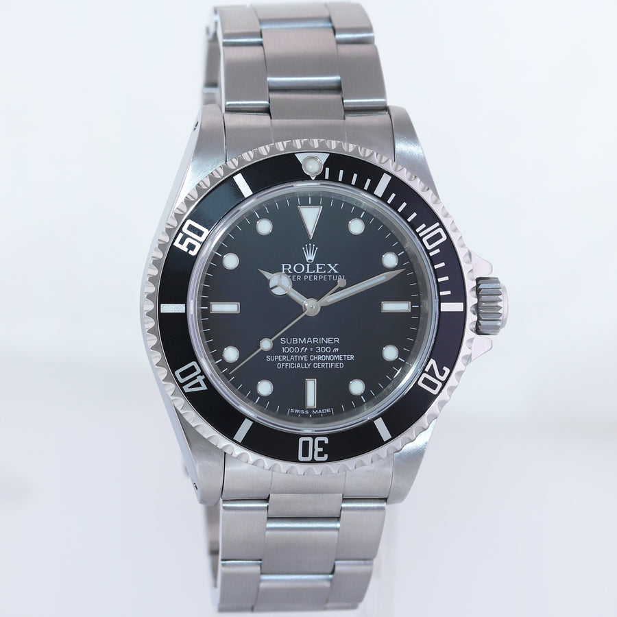 PAPERS 2009 MINT Rolex Submariner No-Date 4 line dial 14060M Steel Black Watch Box