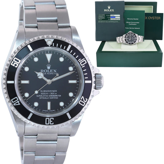 PAPERS 2012 MINT Rolex Submariner No-Date 4 line dial 14060M Steel Black Watch