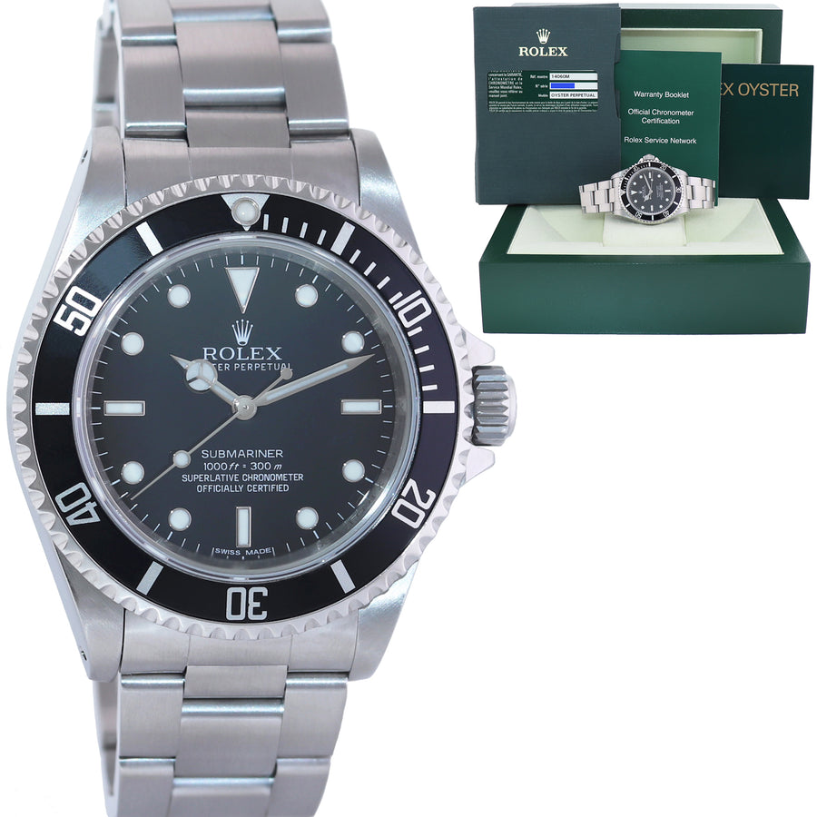 PAPERS 2009 MINT Rolex Submariner No-Date 4 line dial 14060M Steel Black Watch Box