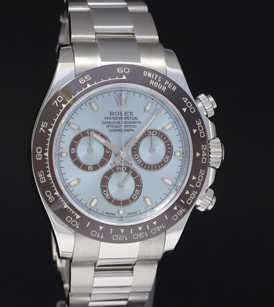 PAPERS 2025 RSC Rolex Daytona 116506 Platinum Glacier Ice Blue Ceramic Watch Box