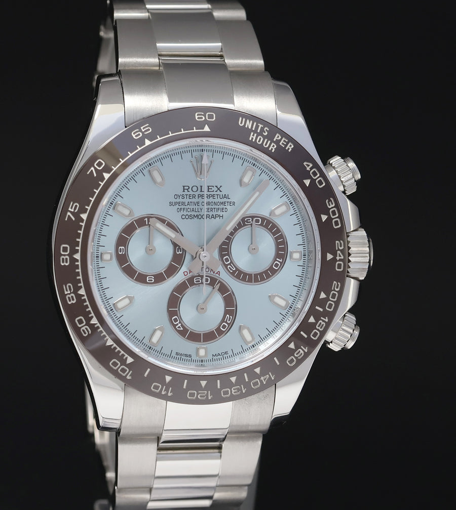 2022 NEW PAPERS Rolex Daytona 116506 Platinum Glacier Blue 40mm Watch Box