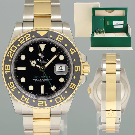 PAPERS MINT Rolex GMT-Master II 2 Ceramic 116713LN Black Two Tone Steel Gold Watch Box