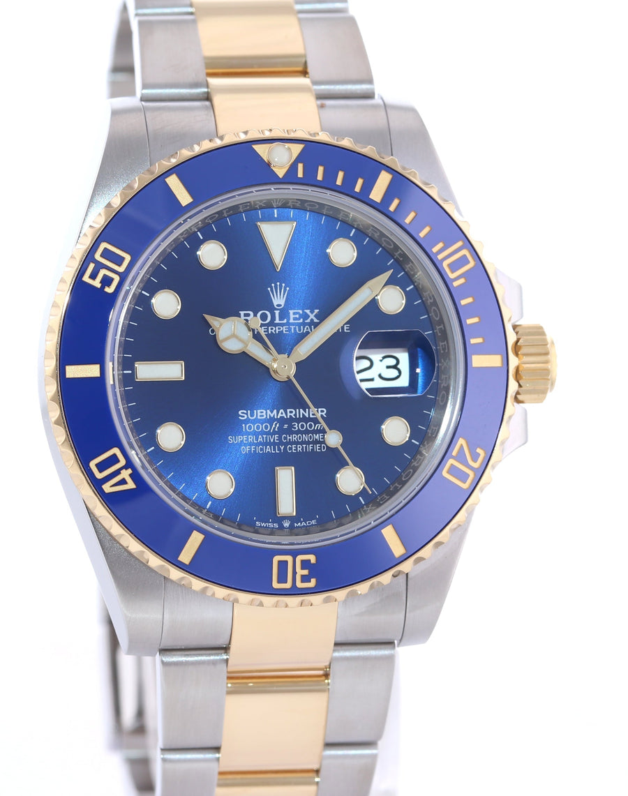 2023 MINT Rolex Submariner 126613LB Blue Two Tone Gold Steel 41mm Watch Box