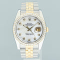 DIAMONDS MINT Rolex DateJust Jubilee Two Tone Gold 36mm 116233 White Diamond Watch