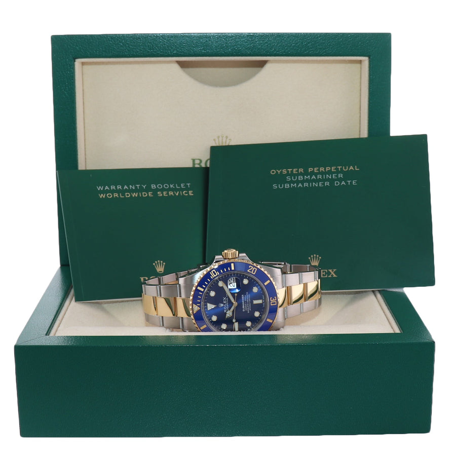 2023 MINT Rolex Submariner 126613LB Blue Two Tone Gold Steel 41mm Watch Box