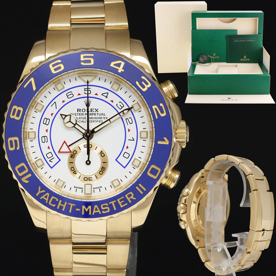 MINT 2021 MERCEDES HANDS Rolex Yacht-Master 2 Yellow Gold 44mm 116688 Watch Box