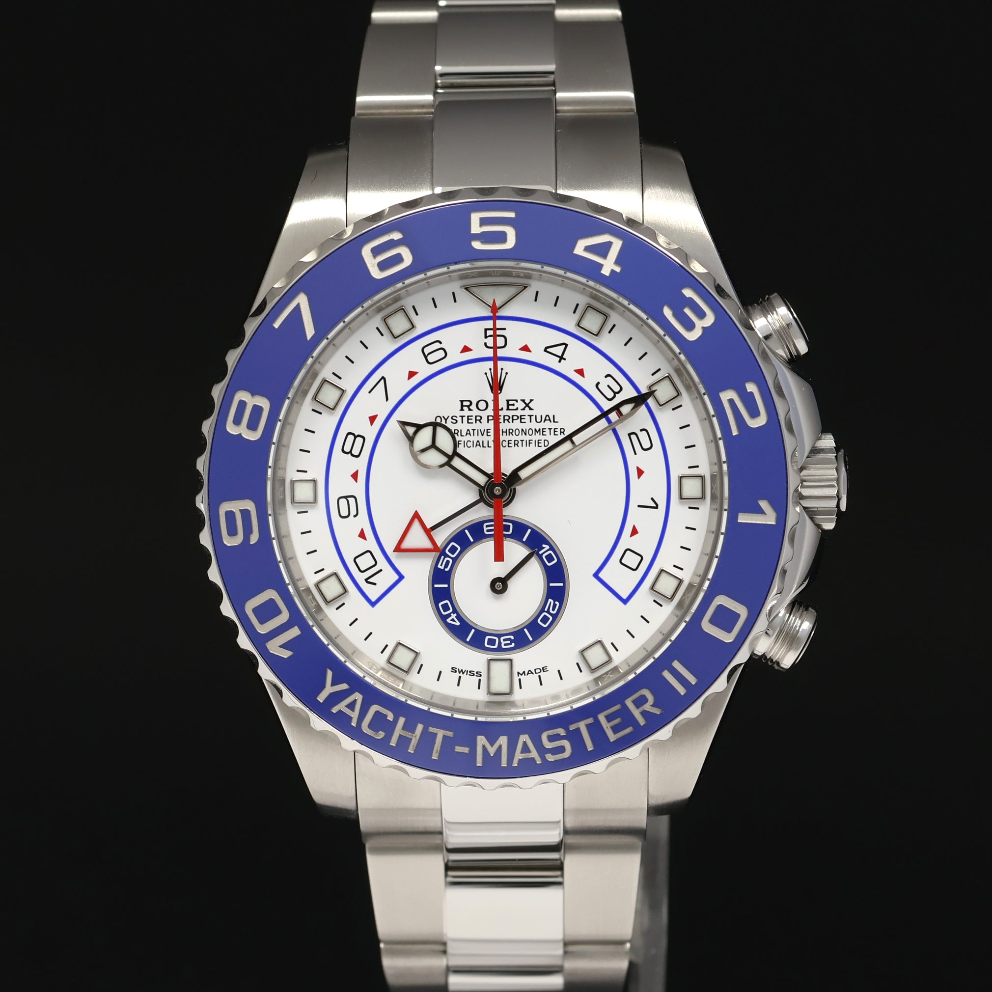 2022 MINT Rolex Yacht-Master 2 MERC HANDS Steel Blue 116680 Watch Box