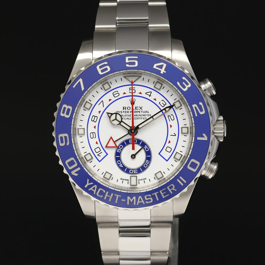 2022 MINT Rolex Yacht-Master 2 MERC HANDS Steel Blue 116680 Watch Box