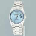 2026 NEW PAPERS Rolex Platinum President Day Date Glacier Blue Diamond 128236 Watch