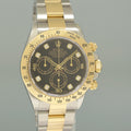 MINT Rolex Daytona 116523 Black Diamond Steel Yellow Gold Two Tone Watch Box