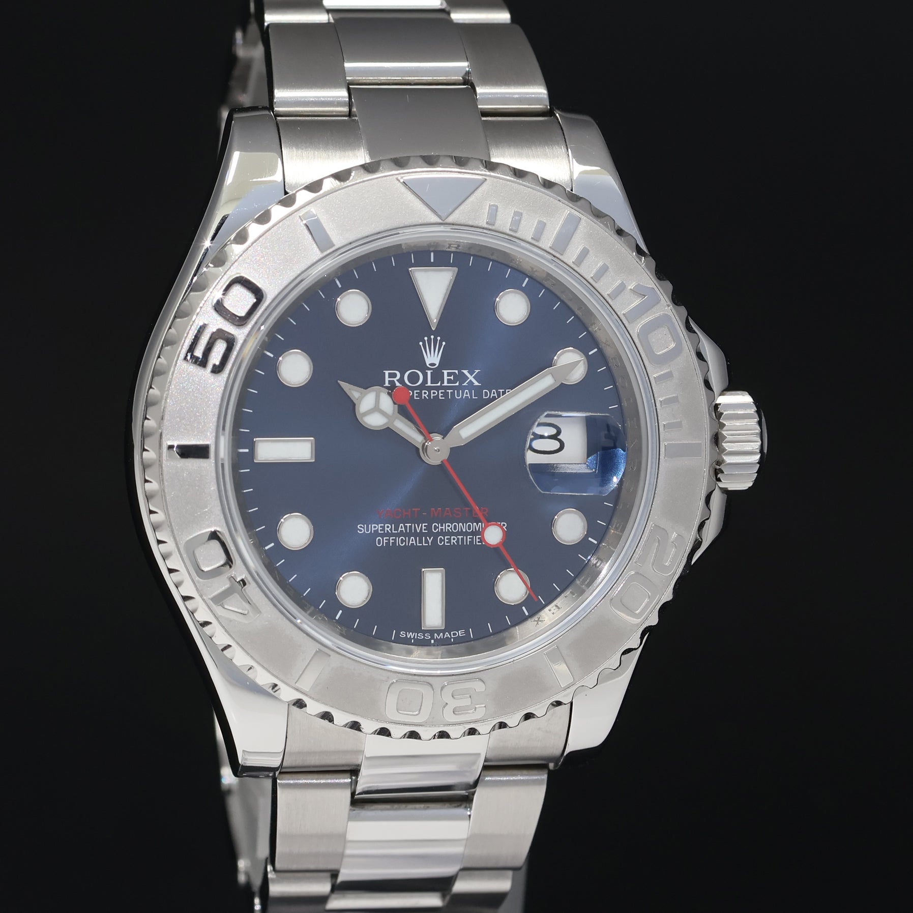 2017 MINT Rolex Yacht-Master 116622 Steel Platinum Blue Dial 40mm Watch Box