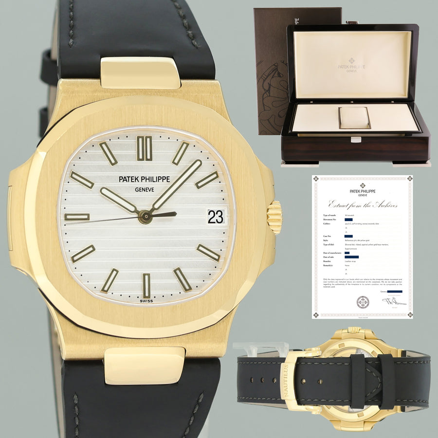 2010 PAPERS MINT Patek Philippe Nautilus 5711J White 18k Yellow Gold 5711J-001 Watch Box