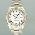 PAPERS MINT Rolex DateJust 126334 White Roman Oyster White Gold Fluted 41mm Watch