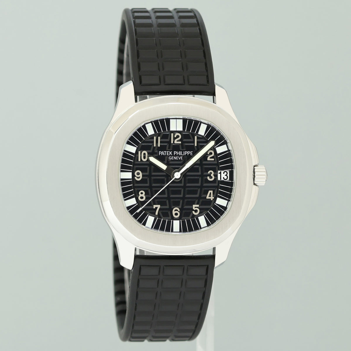 2006 PAPERS Patek Philippe Steel Aquanaut Black Rubber JUMBO 5065a-001 38mm Watch