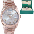MINT 2020 Rolex President 40mm Rose Gold Sundust Roman 228235 Watch Box