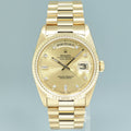 MINT Rolex President Day Date 36mm Diamond 18238 Double Quick Yellow Gold Watch